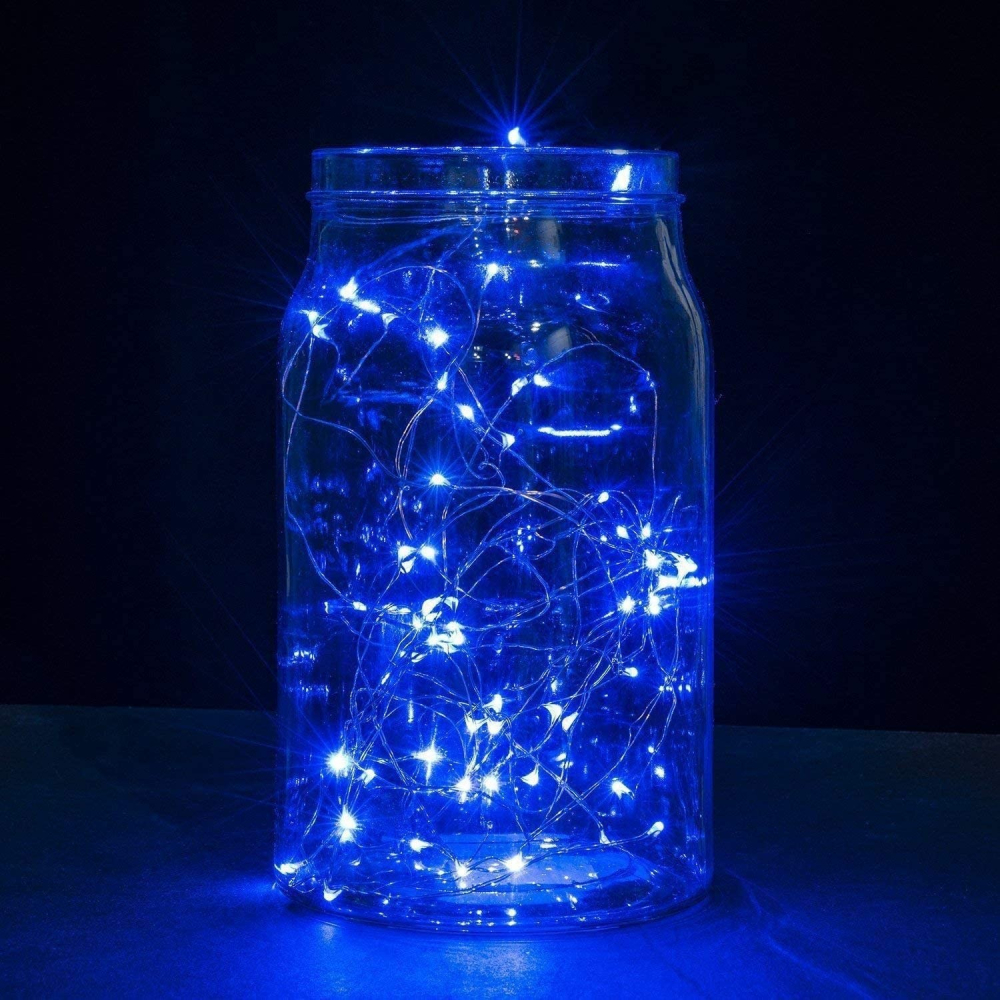 Instalatie de Craciun Liniara,®, Tip Liniara, Fir Cupru, 8 Jocuri de Lumini, cu Telecomanda, 10 m, 100 Led-uri, Alimentare USB, 4.5V, Albastru [5]