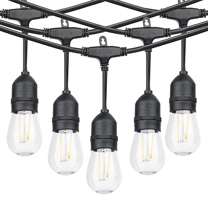 Ghirlanda Luminoasa, cu Transformator, 10 m, 10 LED-uri Model Bulb, Interconectabila, IP44, Alb Cald [5]