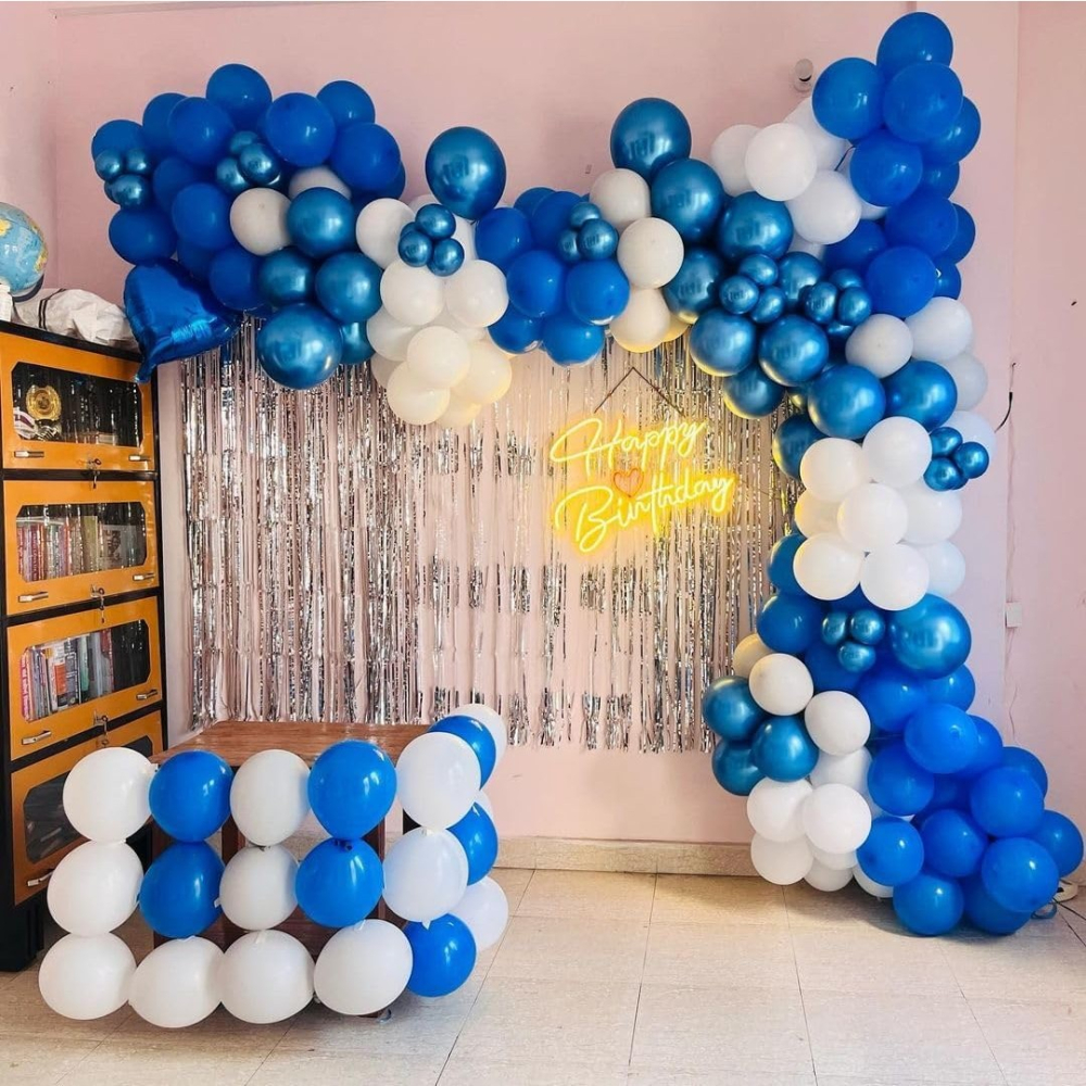 Set 10 Baloane din Latex, Model Party, Albastru Diferite Nuante, 30 cm, 2.8 g [2]