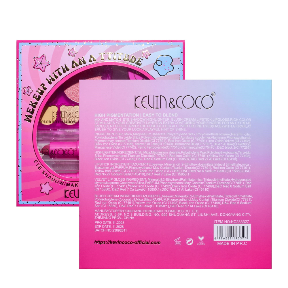 Set 6 Produse de Machiaj, KEVIN &amp; COCO, Pink Bear, 16.2 x 16 x 2.5 cm [9]