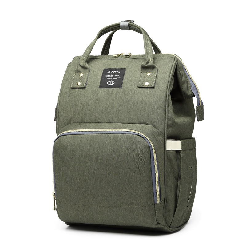 Rucsac Multifunctional pentru Mamici, din Panza Oxford, Compartimentare Multipla, Impermeabil, 43 x 18 x 26 cm, Verde Army [3]