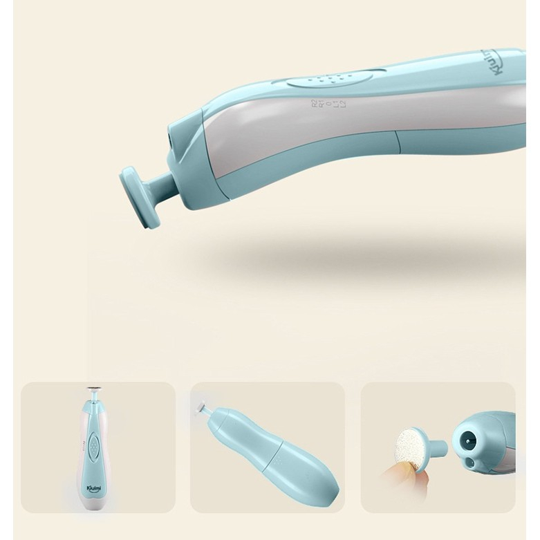 Pila Electrica Unghii pentru Bebelusi, 6 Piese, 15 x 4.5 x 3 cm, Silentios, 0-3 Ani, 4 Trepte de Viteza, Albastru [5]