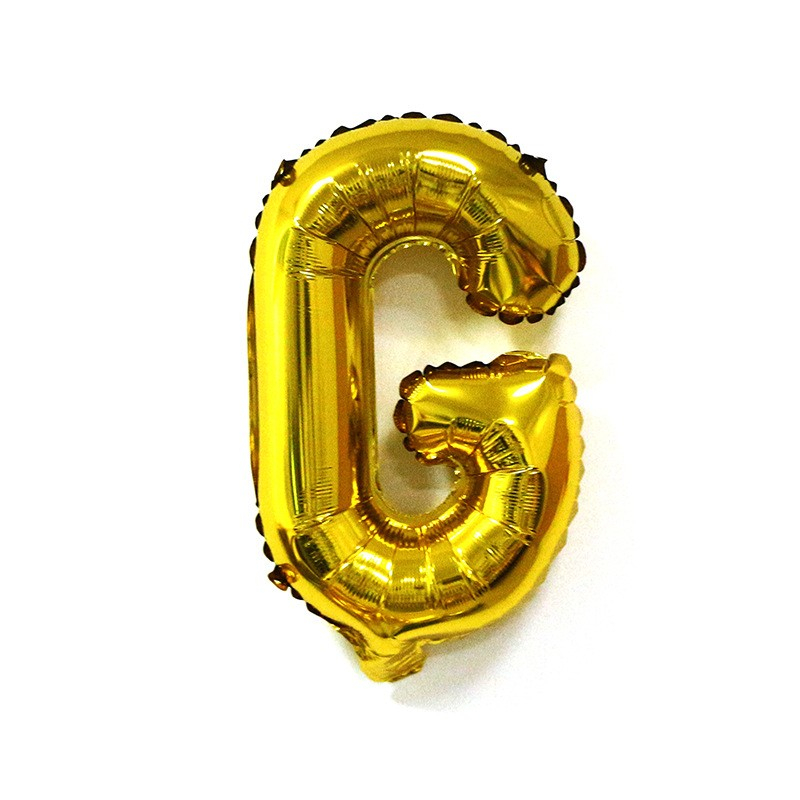Balon Folie Metalizata Litera G, 80 cm, Umflati cu Heliu sau Aer, Ambalaj Individual, Pai inclus, Auriu [4]