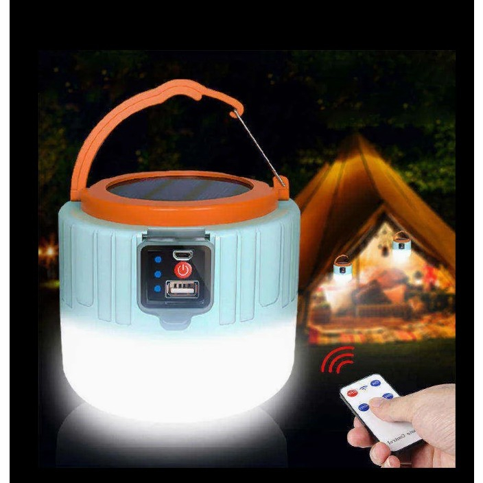 Lampa Portabila, Incarcare Solara + USB, Afisaj Inteligent al Bateriei, Raza de Actiune 32 mp, 6x9x11 cm, 3 Moduri, Alb [2]