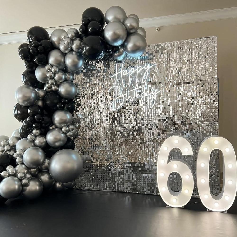 Set 10 Baloane din Latex Chrome, Model Party, 13 cm, Silver, 1 g [3]