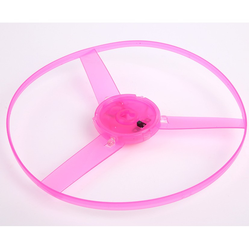 Jucarie Disc Zburator, Distractiv pentru Copii, Aruncator Manual din Plastic, cu Lumini, Roz [10]