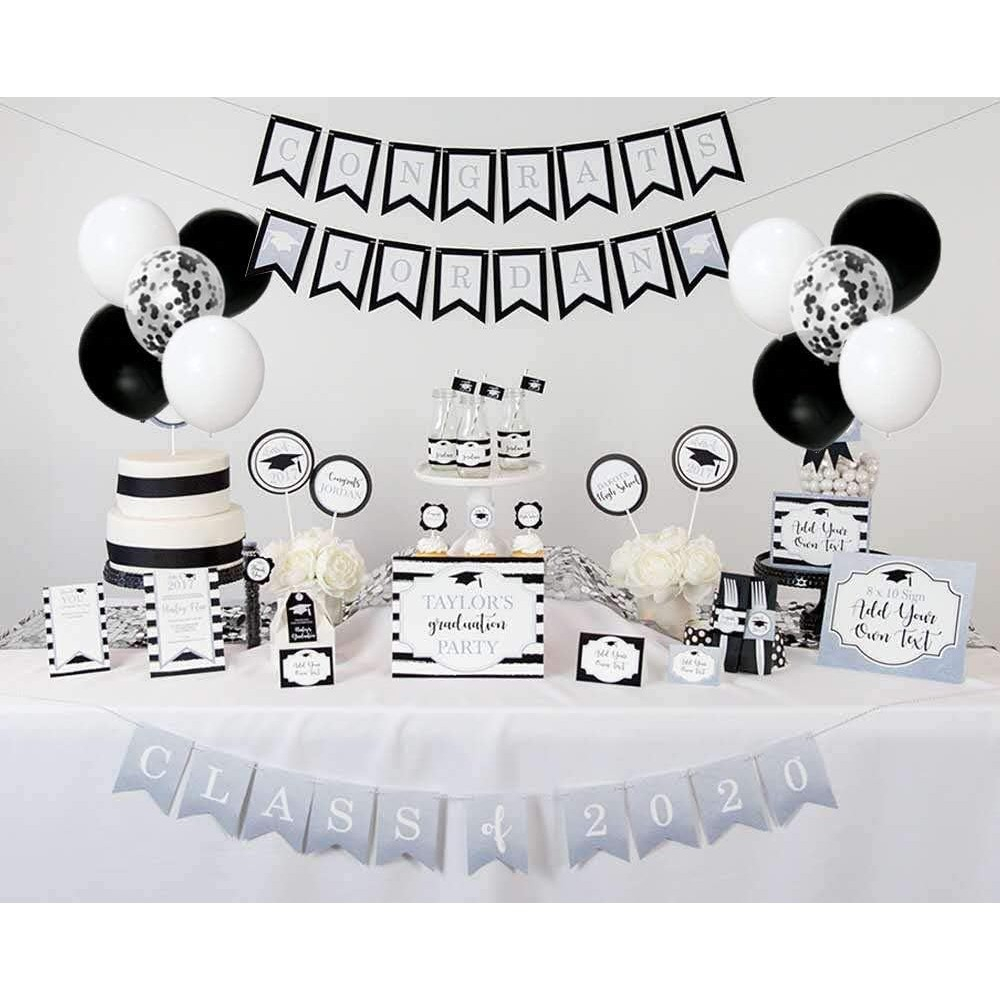 Set 10 Baloane din Latex, Model Party Confetti, 5 x Confetti, 5 x Negru, 25 cm, 2.2g [2]