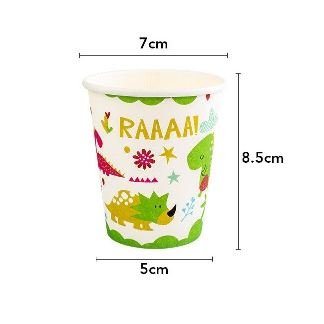 Set 10 Pahare Petrecere, Colectia Dino Park, 8.5 x 7 x 5 cm, din Carton, Multicolor [2]