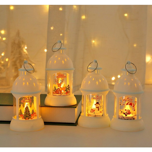 Decoratiune de Craciun, Model Sfesnic de Birou, Mos Craciun, din Plastic, cu Inel de Agatat, 6.8 x 13.5 x 2 cm, Alb [2]