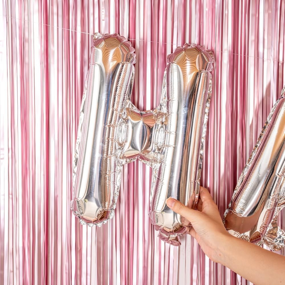 Balon Folie Metalizata Litera H, 80 cm, Umflati cu Heliu sau Aer, Ambalaj Individual, Pai inclus, Argintiu [3]