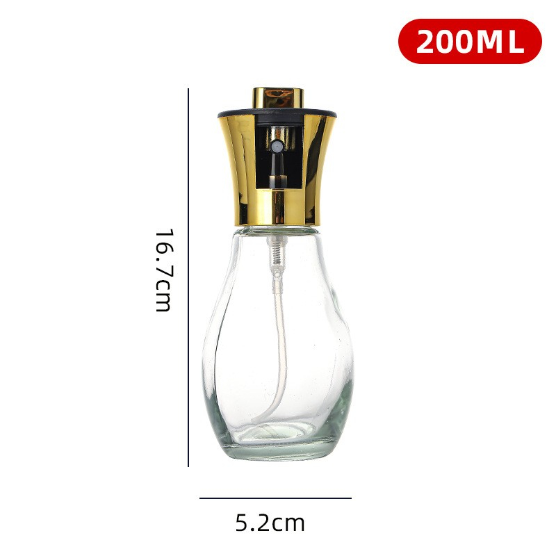 Sticla de ulei cu Pulverizator, Sticla pentru Lichide de Bucatarie, Otet, Sos, 16.7 x 5.2 cm, Volum 200 ml, Gold [2]