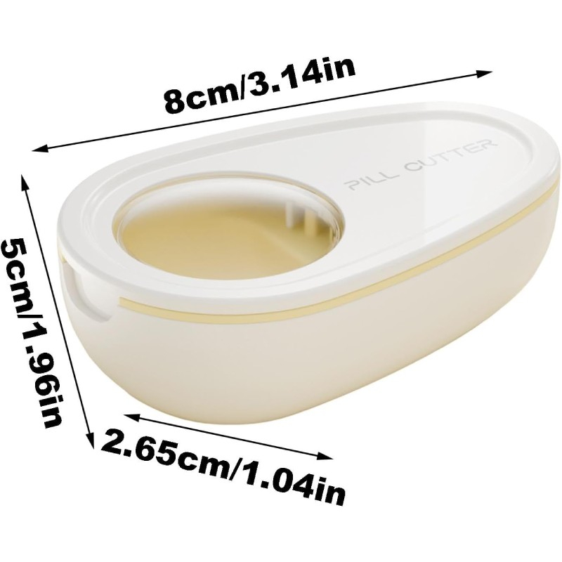 Cutie Taiat Pastile si Depozitare Medicamente, Alba, 8x5x2.65 cm, Compacta si Portabila, Ideala Pentru Calatorii [7]