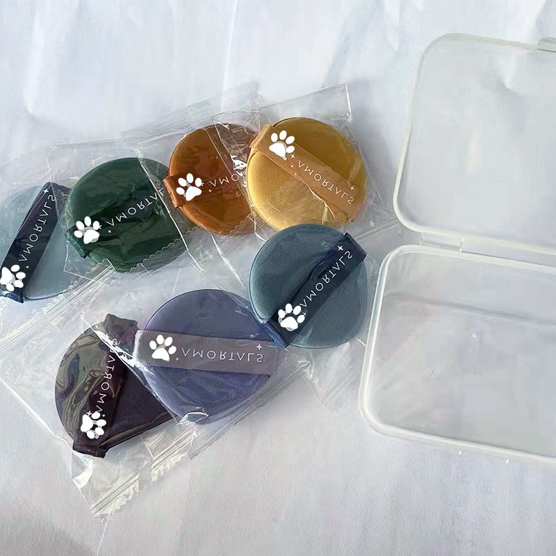 Set 7 Bureti de Machiaj Triunghi Reutilizabili, Utilizare Umeda sau Uscata, 5.5 x 5.5 x 1.3 cm, Powder Puff, Multicolor [2]