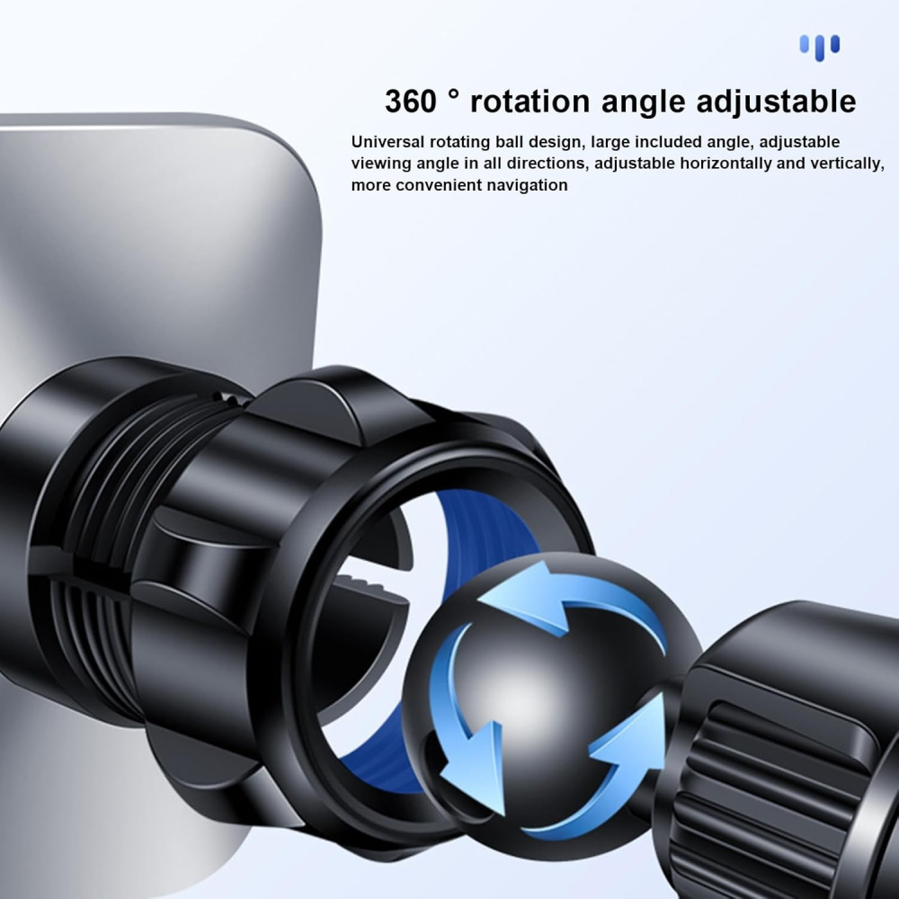 Suport Auto pentru Telefon, MagSafe, cu Magnet, Prindere Grila de Ventilatie, Detalii Fine, Rotativ 360 de Grade, Plastic Magnet Silicon, 5.1x3.9 cm, Negru [5]