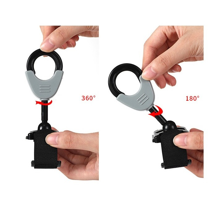 Set 2 Carlige pentru Carucior, din Plastic si Velcro, Sarcina Maxima 2 kg, Negru [3]