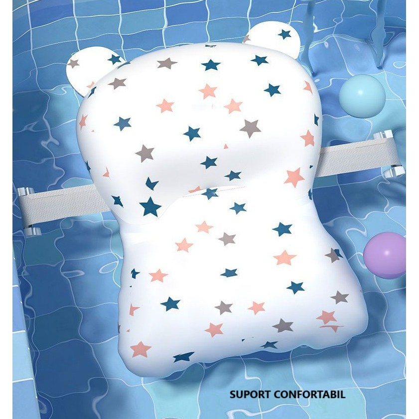 Cada de Baie, pentru Copii 0 luni - 6 Ani, cu Termometru, Pliabila, Perna Suport Inclusa, din Plastic, 81.5 x 49 x 21.5 cm, Mov [5]