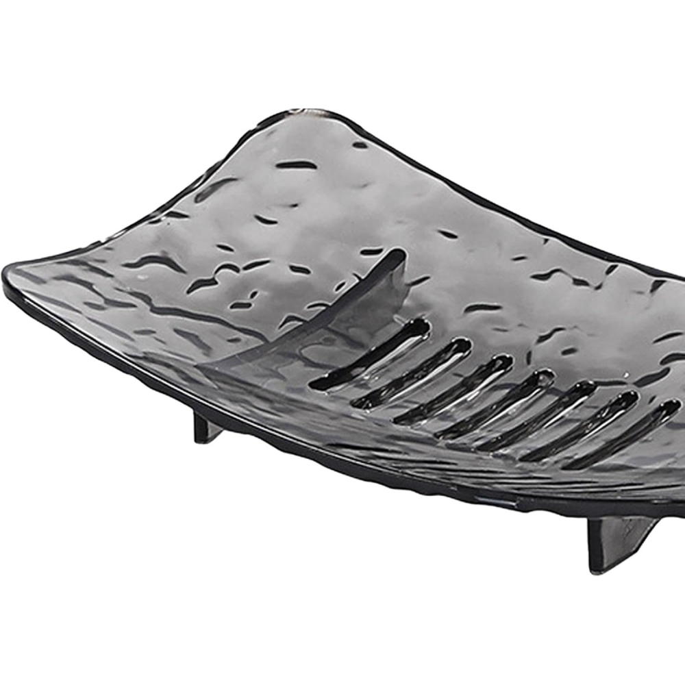 Savoniera din Plastic 15 x 9 cm, cu Scurgere Apa, Design Modern, Gri [5]