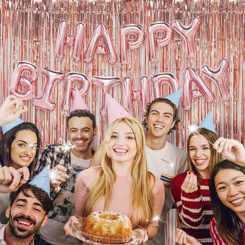 Perdea Franjurata, Model Decor Petrecere, pentru Fundal de Poze, Amenajare Colorata a Petrecerii, Dimensiune 100x200 cm, Roz Auriu [3]