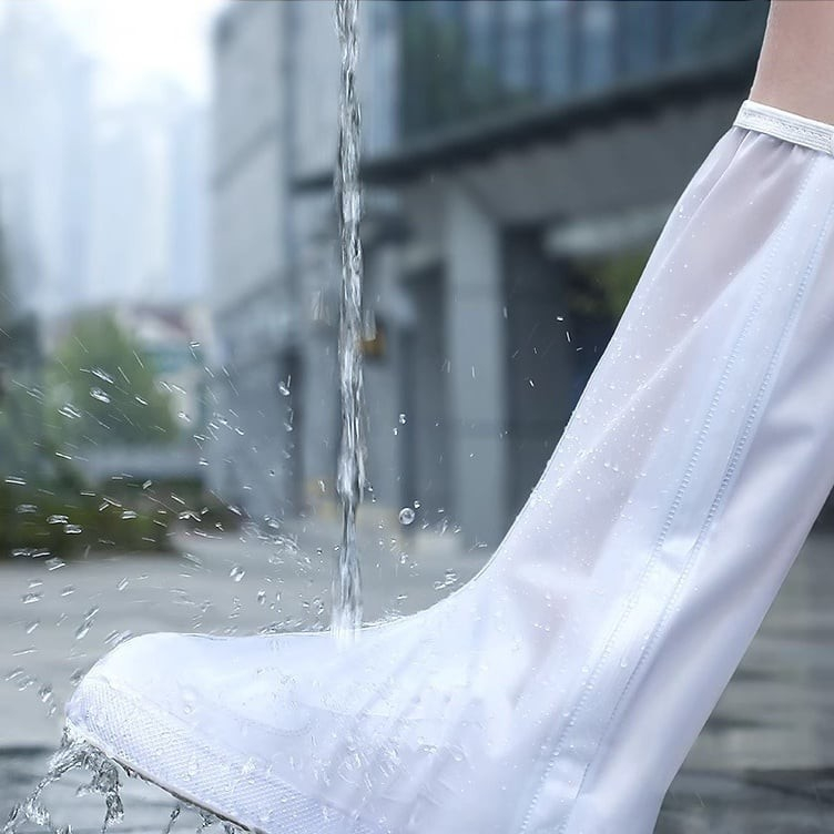 Protectie Incaltaminte pentru Ploaie si Noroi, Impermeabila, Talpa Antiderapanta, cu Fermoar si Capsa, Inaltime 40 cm, Marime XXL 42-43, Alb [5]