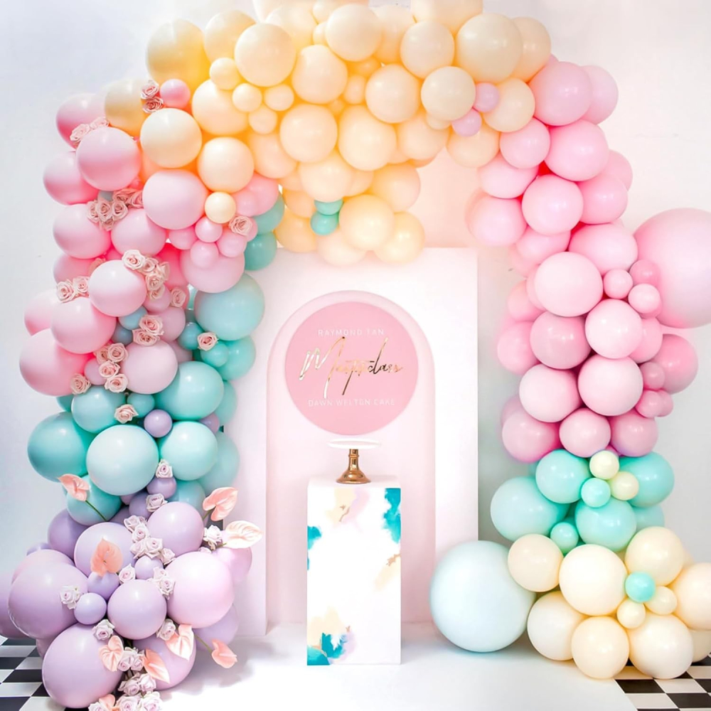 Set 10 Baloane din Latex, Model Party, 13 cm, 1 g, Roz [2]