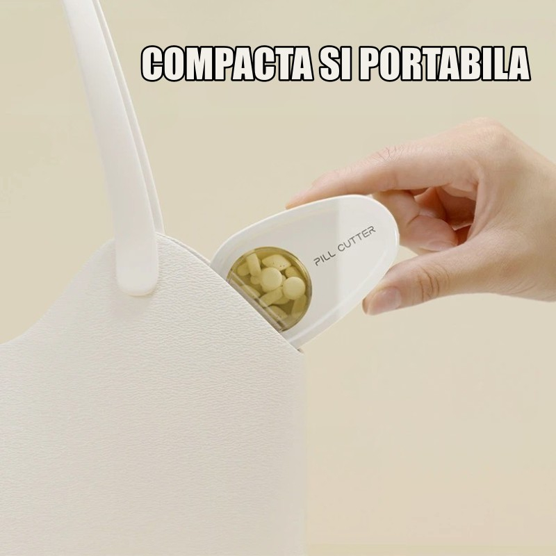 Cutie Taiat Pastile si Depozitare Medicamente, Alba, 8x5x2.65 cm, Compacta si Portabila, Ideala Pentru Calatorii [4]