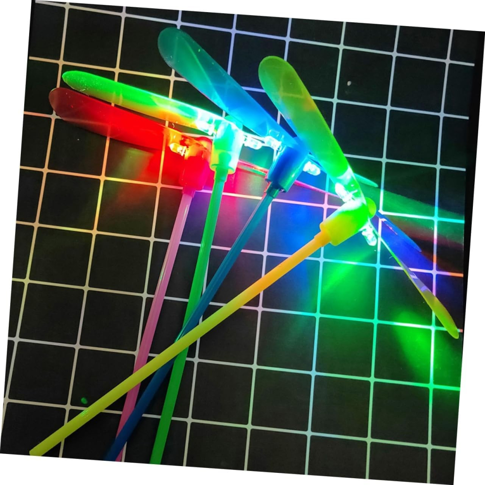 Set 4 Jucarii Libelula Zburatoare, Distractive pentru Copii, Aruncatoare Manuale din Plastic, cu Lumini, Multicolor [11]