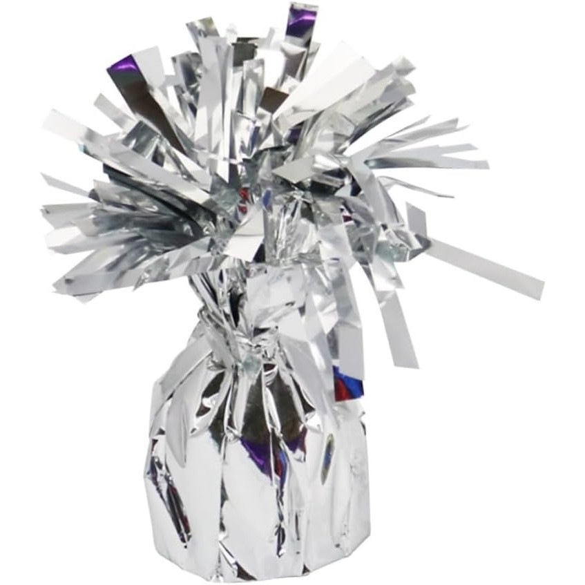 Greutate pentru Baloane cu Heliu, din Folie cu Franjuri, 170g, 13 x 5 x 3 cm, Argintiu [4]