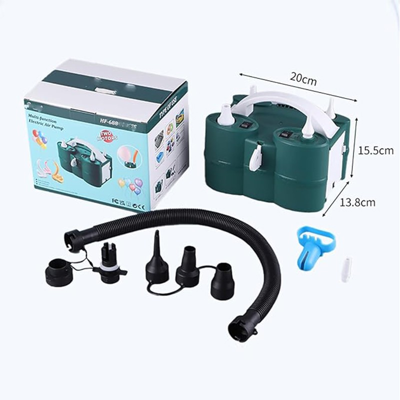 Pompa Electrica de Umflat Baloane, cu Doua Iesiri, Accesorii Incluse, 220V, Putere 600W, Accesorii petrecere, Verde [2]