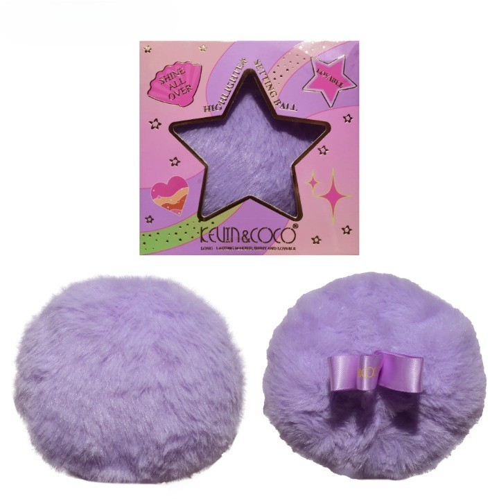 Aplicator pentru Iluminator/Pudra, Tip Buretel Pufos, Kevin &amp; Coco, 9.6 x 9.6 x 7.2cm, Mov [5]