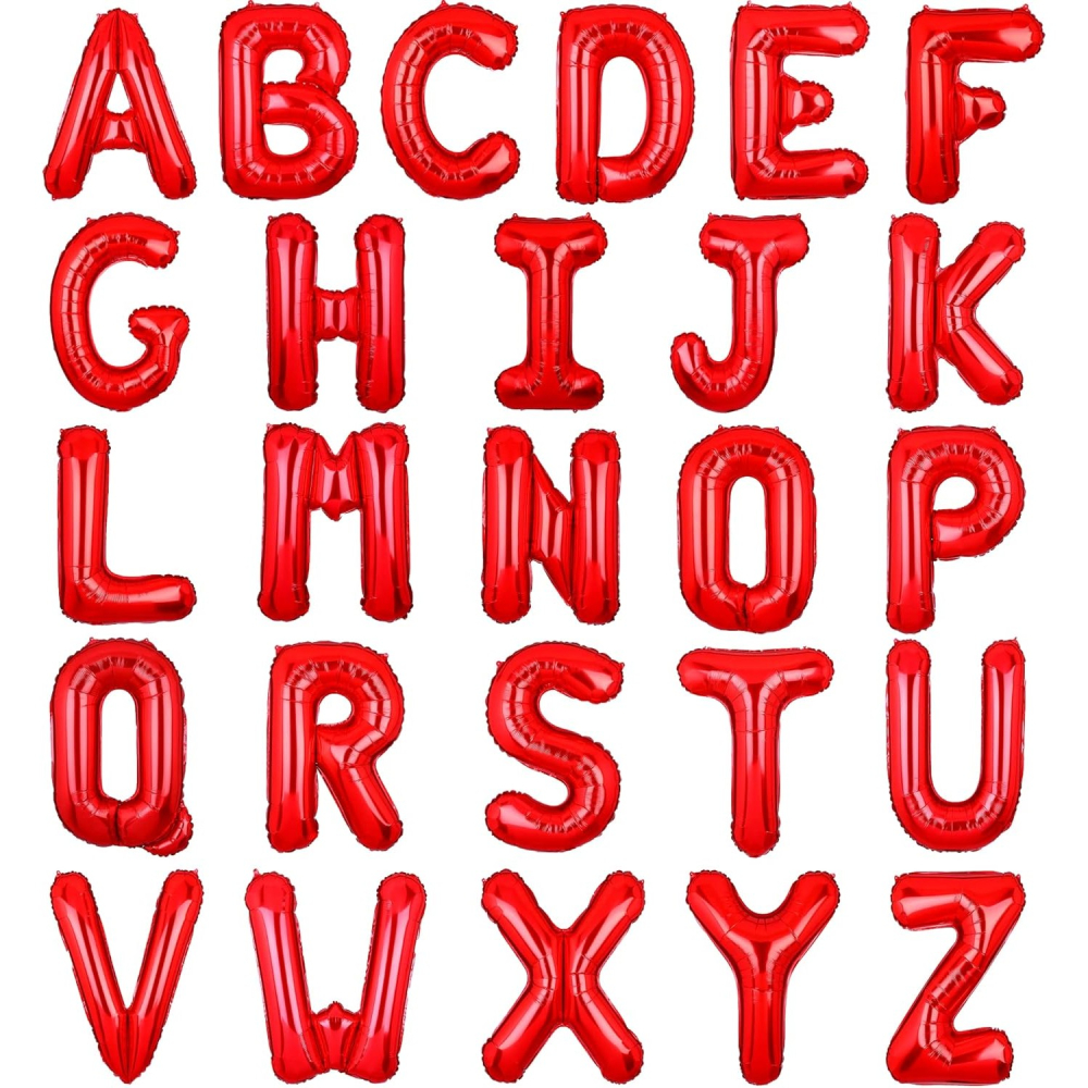 Balon Folie Metalizata Litera G, 40 cm, Umflati cu Heliu sau Aer, Ambalaj Individual, Pai inclus, Rosu [9]