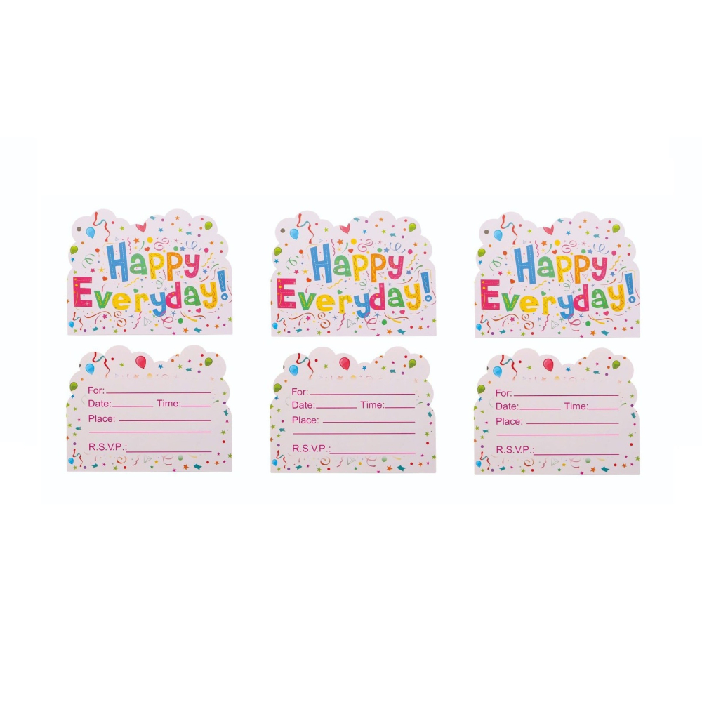 Set 10 Invitatii pentru Petrecere, Model Happy Everyday, 17 x 12 cm, Multicolor [2]