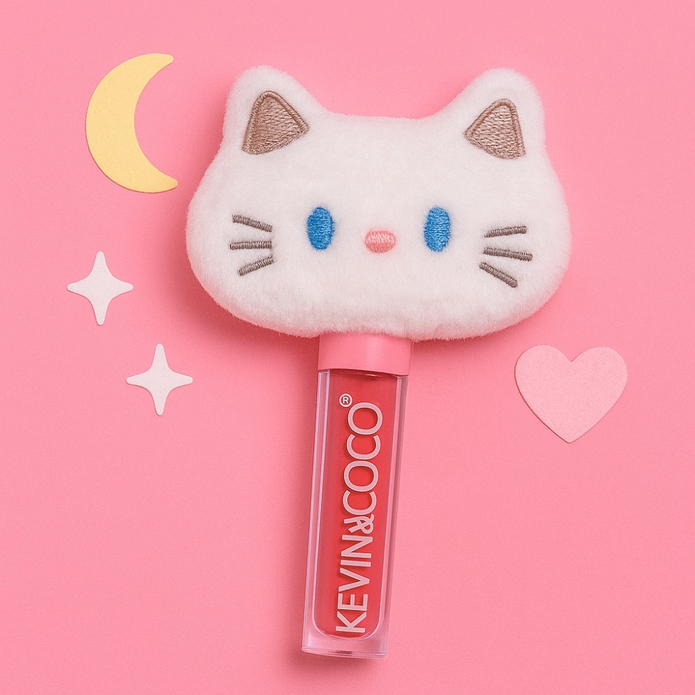 Luciu de Buze, Kevin&amp;Coco, Animat de Plus, Model Pisica, Alb [9]