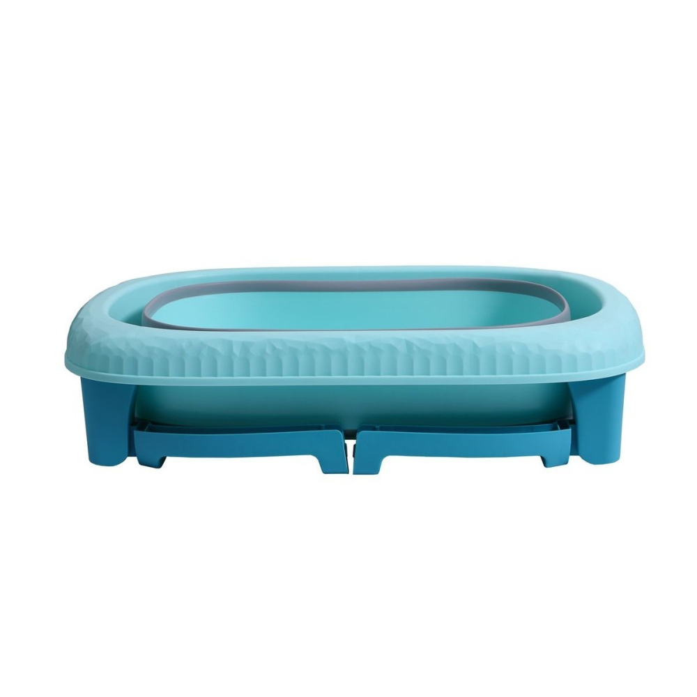 Cada Pliabila pentru Baie, din PP+TPE, pentru Copii 0-6 Ani, cu Picioare, Suport de Sezut, Scurgere Etans, 48.5x25x72 cm, Albastru [3]