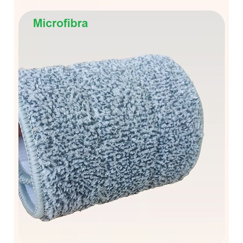 Set de Curatenie, Mop si Galeata, Capacitate 5.7 l, 4 Rezerve Microfibra Incluse, Plastic, Utilizare Umeda/Uscata, Stoarcere Fara Maini, Albastru/Alb [4]