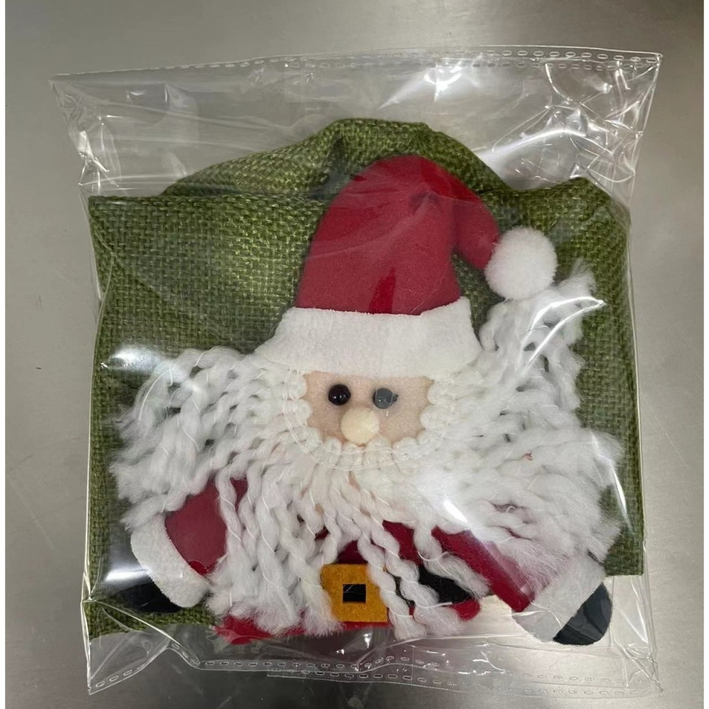 Decoratiune pentru Sticla de Vin, Tema Craciun, Model Mos Craciun, 14 x 29 cm, Verde [2]