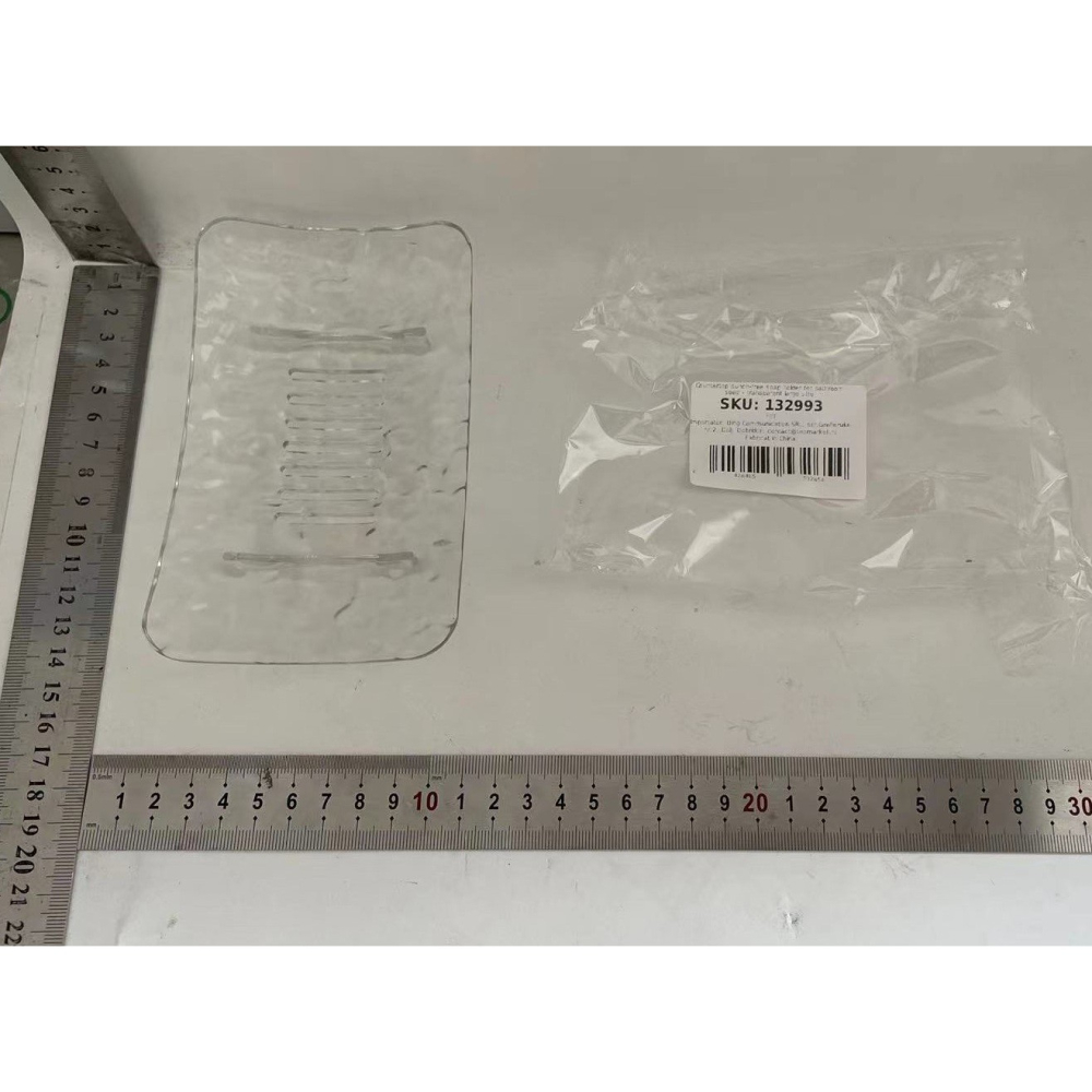 Savoniera din Plastic 15 x 9 cm, cu Scurgere Apa, Design Modern, Transparent [8]