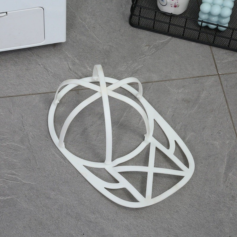 Husa de Spalare Sapca, pentru Masina de Spalat, din Poliester, Circumferinta 53 cm, cu Fermoar, cu Suport Sapca, Alb [3]