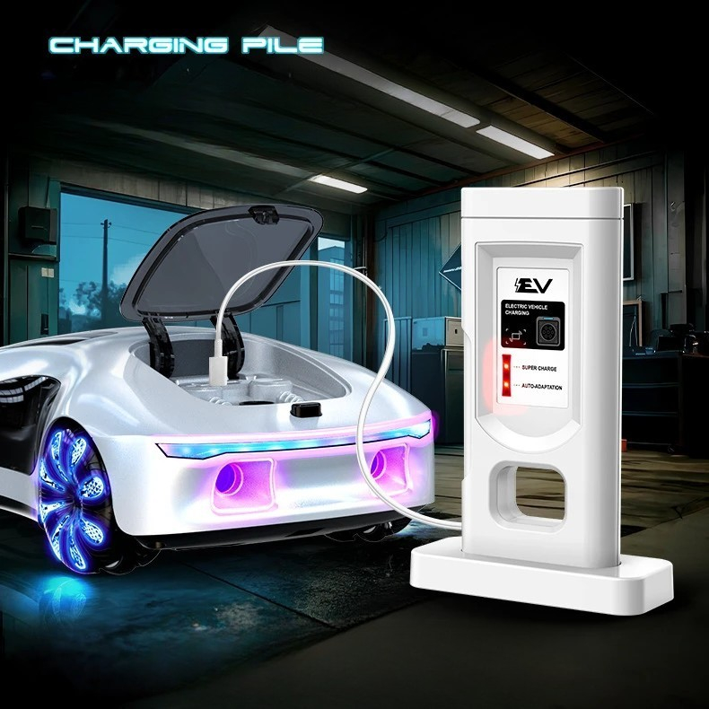 Masinuta Smart, cu Telecomanda si Controller prin Gesturi/Wireless, Lumini/Sunet/Abur, Reincarcabila, 24x12,4x7,1 cm, Statie de Incarcare EV, Albastru/Portocaliu [4]