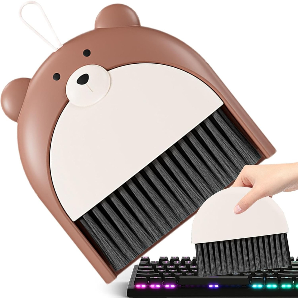 Set Matura si Faras, Pentru Birou, din PP, Model Ursulet, 23.5 x 18 cm, Maro [5]