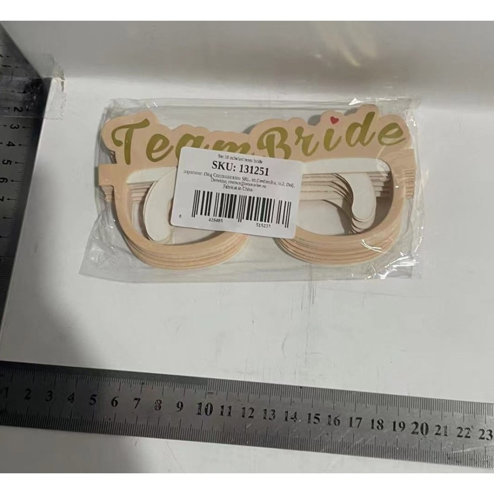 Set 10 Ochelari, Tematica Petrecerea Burlacitelor, Model Team Bride si Bride to Be, 9 x Roz, 1 x Alb [8]