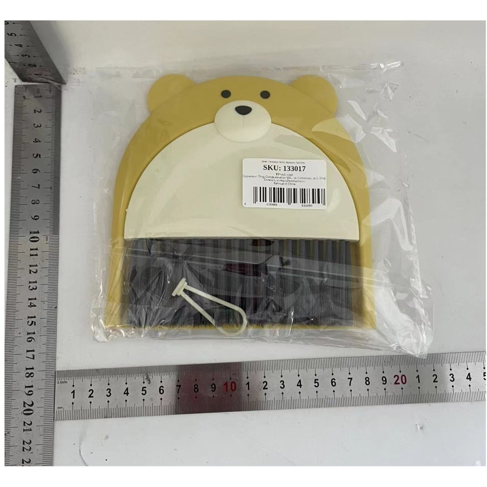 Set Matura si Faras, Pentru Birou, din PP, Model Ursulet, 23.5 x 18 cm, Galben [2]