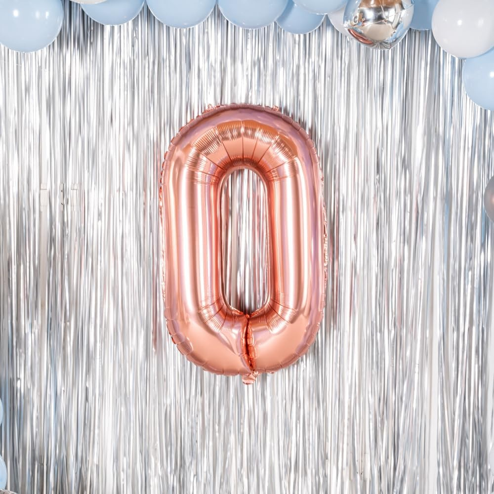 Balon Folie Metalizata Litera O, 80 cm, Umflati cu Heliu sau Aer, Ambalaj Individual, Pai inclus, Rose Gold [7]