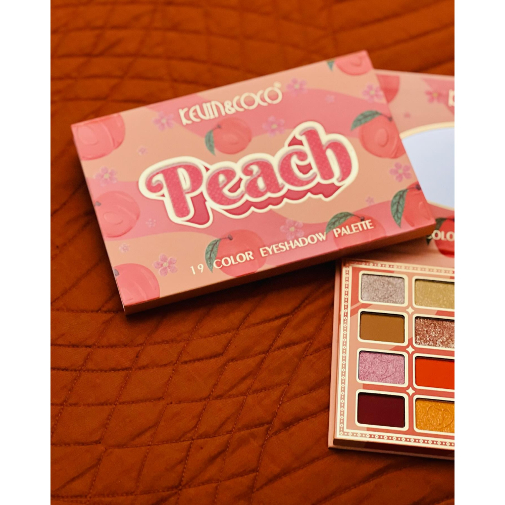 Palete de Machiaj, KEVIN &amp; COCO, Peach, Fard de Pleoape, 19 culori, 19x13x1.5 cm [4]