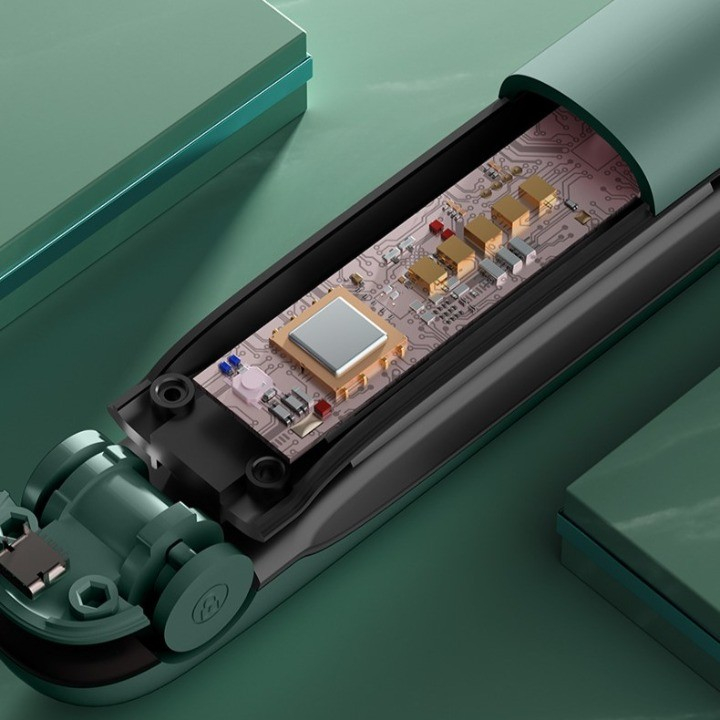 Placa de Par fara Fir, Adaptor Tip C, 4 Trepte de Temperatura, Tensiune 5V, Capacitate Baterie 5000 mAh, Indreptat, Ondulat, 23.5x3.3x4.5 cm, Verde [3]