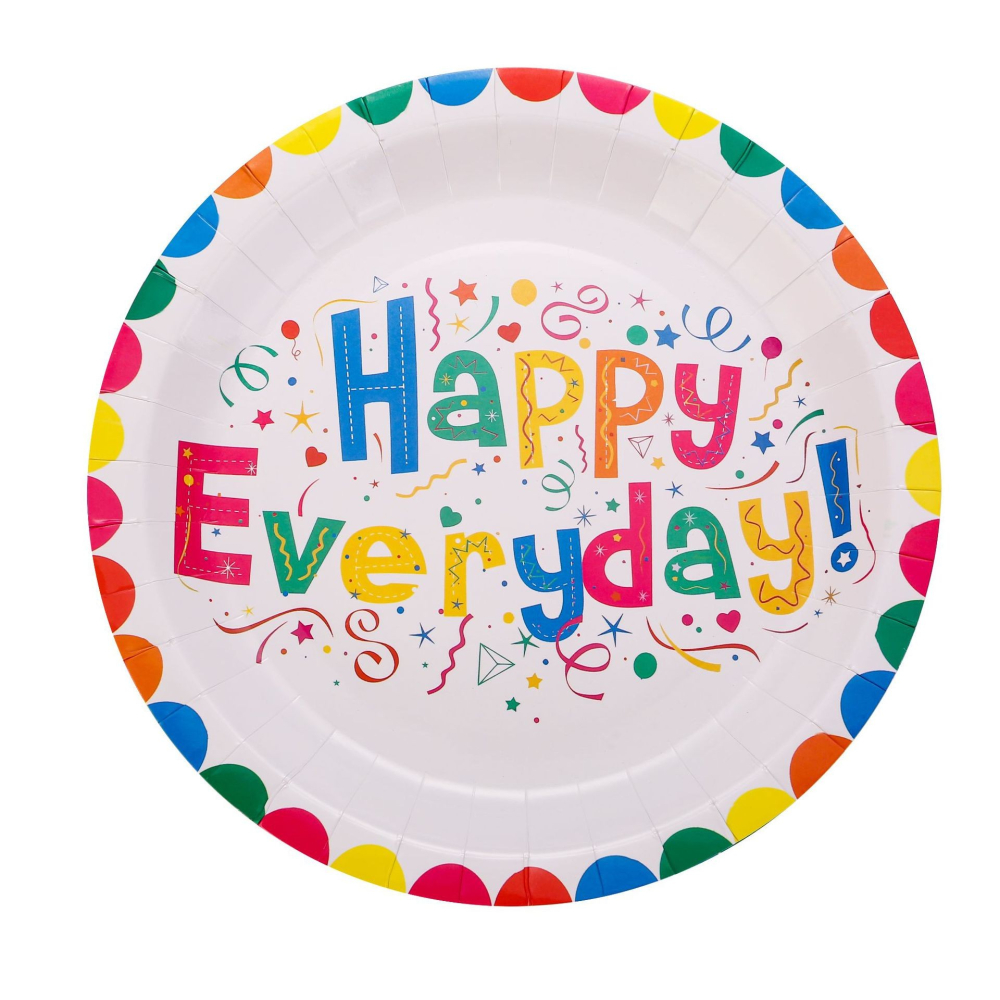 Set 10 Farfurii Happy Everyday, 17 cm, din Hartie 300 g, Multicolor [3]