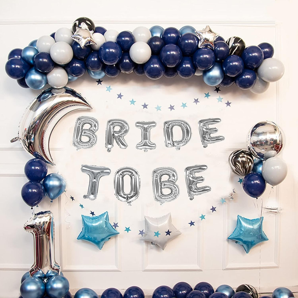 Set Baloane din Folie Metalizata, Model Bride to Be, Litere de 40 cm, Baloane Party, Ambalaj Individual, Pai Inclus, Umflare cu Aer sau Heliu, Argintiu [4]