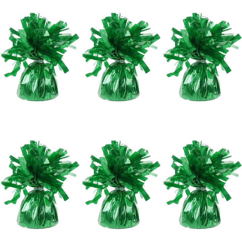 Greutate pentru Baloane cu Heliu, din Folie cu Franjuri, 170g, 13 x 5 x 3 cm, Verde [2]