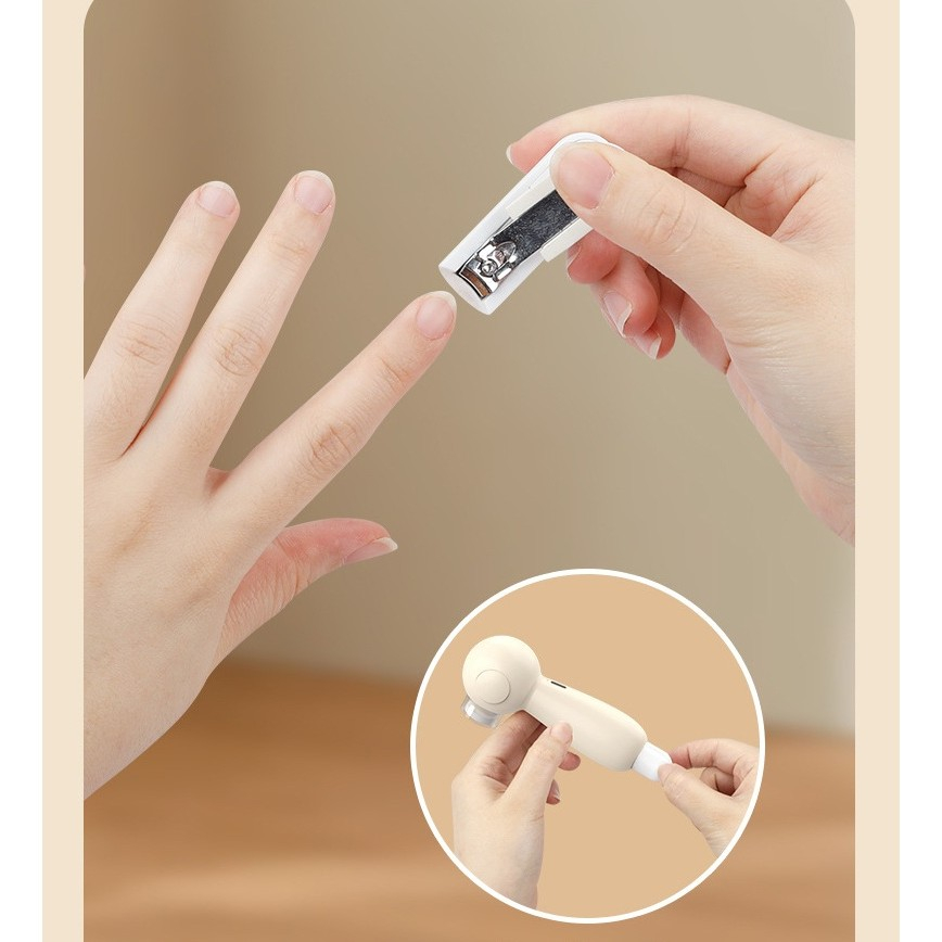 Set Pila Electrica, pentru Copii si Bebelusi, din ABS, 6 Accesorii, Incarcare USB, cu Lumina Led, 11.5 x 5.5 cm, Alb [5]