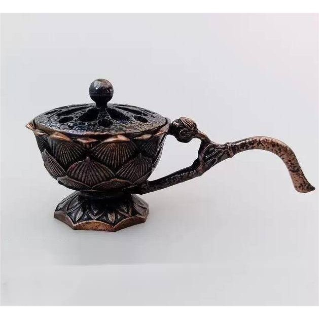 Suport de Tamaiat, din Aliaj de Zinc, Model Lotus, Ignifug, 9.7 x 4.8 x 4.7 cm, Cupru [5]