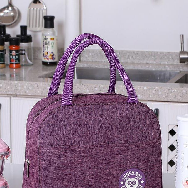 Geanta Termica pentru Pranz, Multifunctionala, Compartimentata, Impermeabila, cu Manere, Buzunar Exterior, 22x14x19 cm, Mov [6]